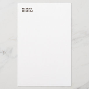 Einzigartige Moderne Schwarz-weiß Ihr Name Minimal Briefpapier