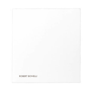 Einzigartige Moderne Schwarz-weiß Ihr Name Minimal Notizblock