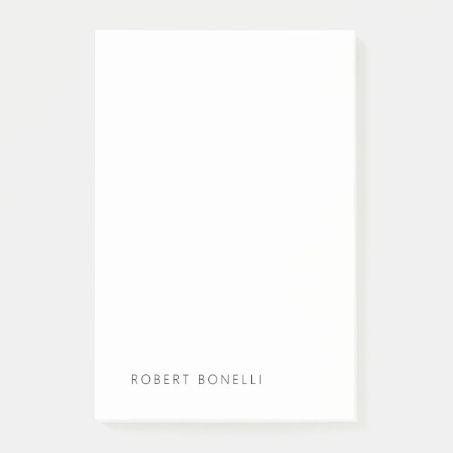 Einzigartige Moderne Schwarz-weiß Ihr Name Minimal Post-it Klebezettel (Vorderseite)