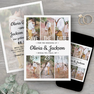 Einzigartige moderne Überlagerung Einfache Foto-Co Save The Date