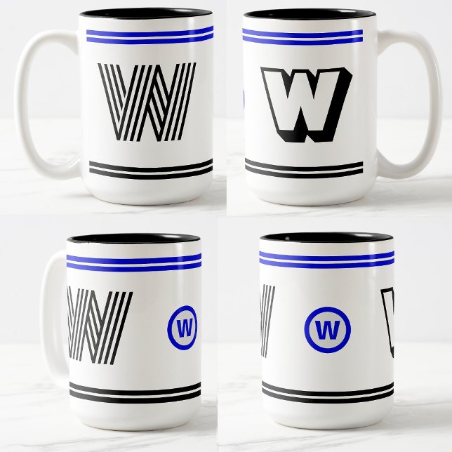 Einzigartige Monogramm-Tasse (Modernes erstes Gesc Zweifarbige Tasse (Thoughtful gifts for her
)