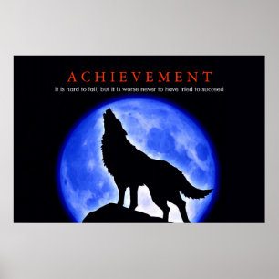 Einzigartige Motivierend Wolf Howling Poster Print