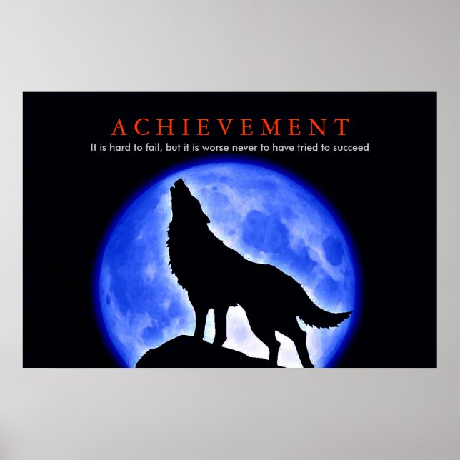 Einzigartige Motivierend Wolf Howling Poster Print (Vorne)