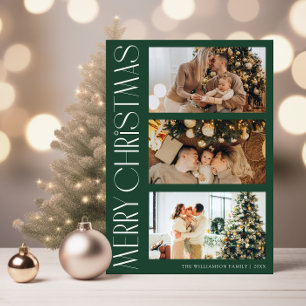 Einzigartige Multi-Foto Rot Weihnachtskarte Feiertagskarte