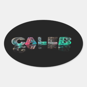 Einzigartige Namen - Caleb in 3D-Leuchten Ovaler Aufkleber