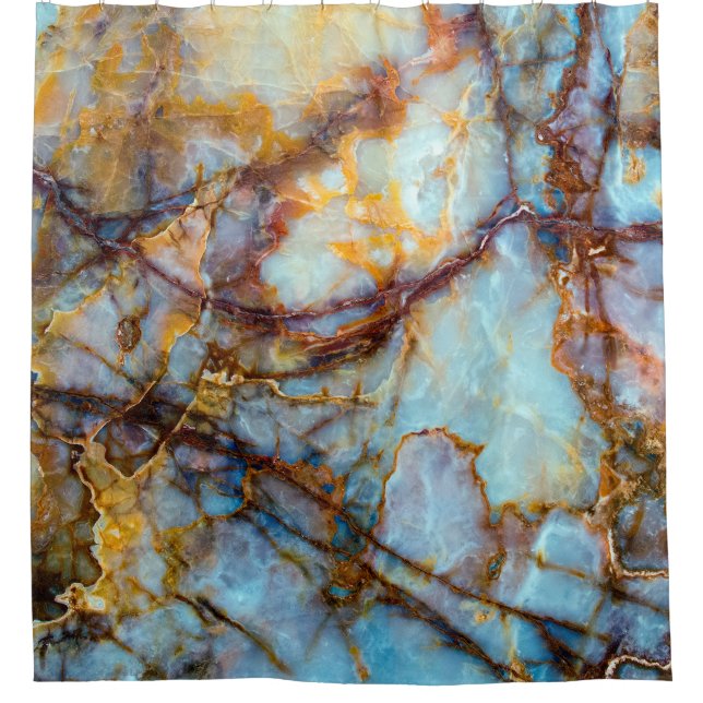 einzigartige Natursteinstruktur - Marmor, Onyx, gr Duschvorhang (Vorderseite)