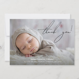 Einzigartige Neugeborene-Foto-Kinderdusche Dankeskarte