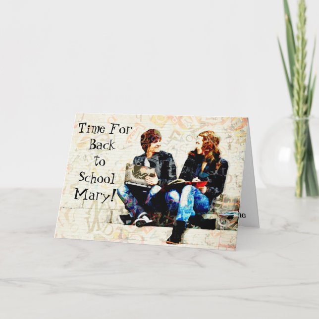 Einzigartige Niedliche Teens zurück zur Schulakade Karte (Vorderseite)