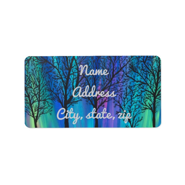 Einzigartige Nordlichter Adressaufkleber (Vorne)