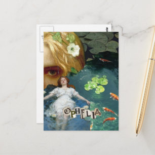 Einzigartige Ophelia Mixed Media Collage Postkarte