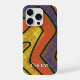 Einzigartige Originalkunst mit individuellem Namen iPhone 15 Pro Hülle