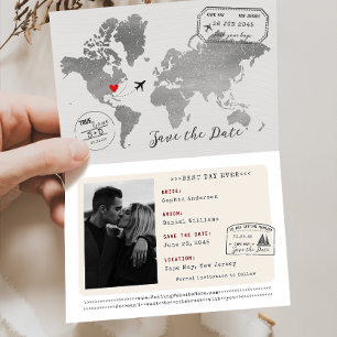 Einzigartige Passport-Save the Date-Hochzeit in Ur Ankündigung