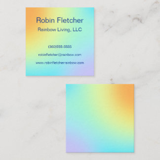 Einzigartige Pastel Rainbow Gradient Quadratische Visitenkarte