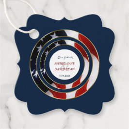Einzigartige Patriotic Elegante USA Flag Gold Wedd Geschenkanhänger