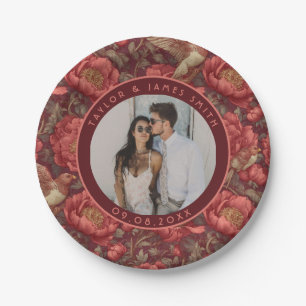 Einzigartige Peonies-Teller für Hochzeitsfeier Pappteller