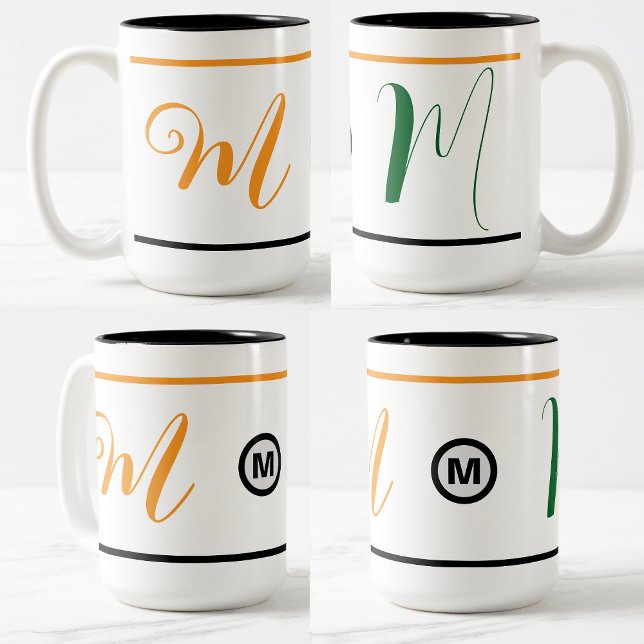 Einzigartige personalisierte Kaffeetasse mit Monog (monogram mug)