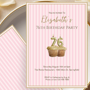 Einzigartige Pink Gold 76. Geburtstagseinladung fü Einladung
