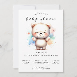 Einzigartige Printable Bear Baby Dusche Einladung