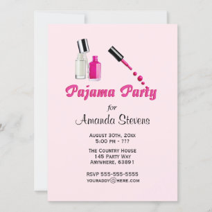 Einzigartige Pyjama-Party-Einladung für Mädchen in Einladung