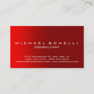 Einzigartige Red Schlicht Consultant Business Card Visitenkarte
