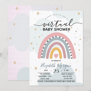 Einzigartige Regenbogen-Punkte Virtuelle Babyshowe Einladung