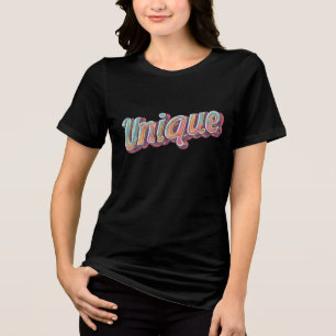 Einzigartige Retro-3D-Typografie Farbige Skript St Tri-Blend Shirt