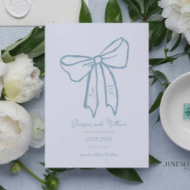 Einzigartige Retro Dusty Blue Save the Date Einlad Einladung