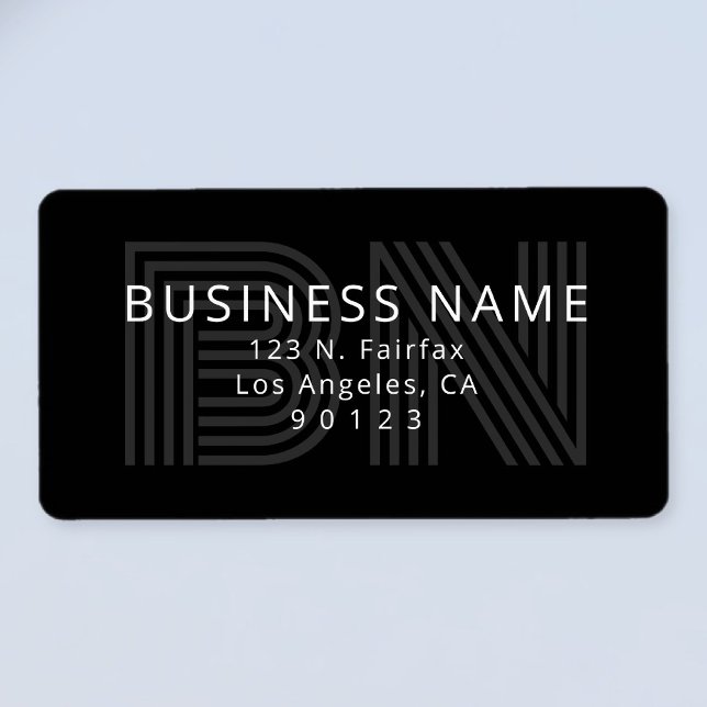 Einzigartige Retro-Moderne Monogramm-Rücksendeadre Adressaufkleber (Von Creator hochgeladen)