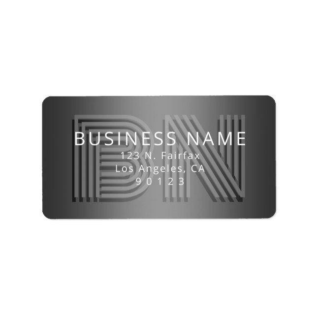 Einzigartige Retro-Moderne Monogramm-Rücksendeadre Adressaufkleber (Vorne)
