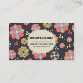 Einzigartige Retro Style Blume Visitenkarte