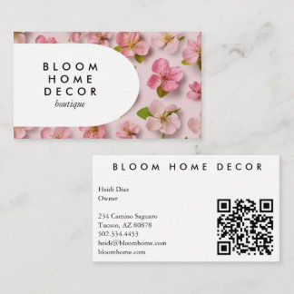 Einzigartige rosa Blume Fotografie QR-Codegrafik Visitenkarte