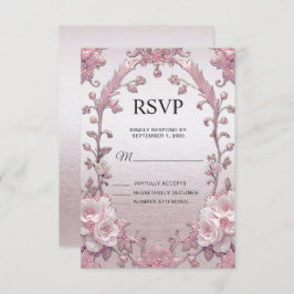 Einzigartige rosa florale RSVP-Karte RSVP Karte
