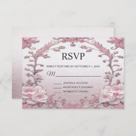 Einzigartige rosa florale RSVP-Karte RSVP Karte