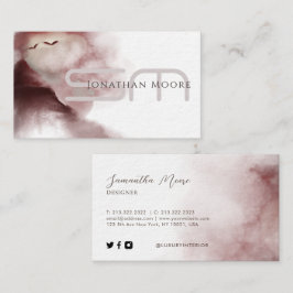 Einzigartige Rose Gold Aquarellschrift Mit Monogra Visitenkarte