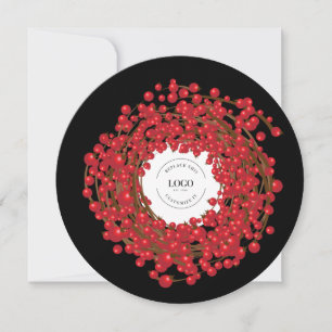 Einzigartige rote Berries mit Ihrem Logo kommen hi Feiertagskarte