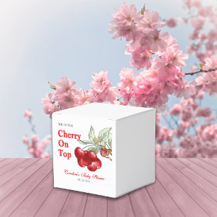 Einzigartige rote Kirsche oben Baby Shower Geschenkschachtel