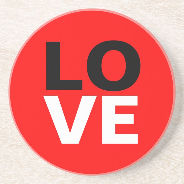 Einzigartige Rote Liebe Romantik Getränkeuntersetzer (Vorne)