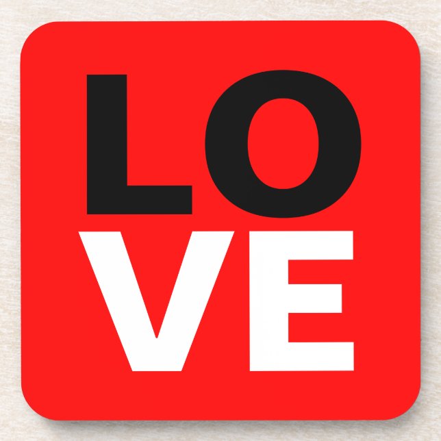 Einzigartige Rote Liebe Romantik Getränkeuntersetzer (Vorderseite)