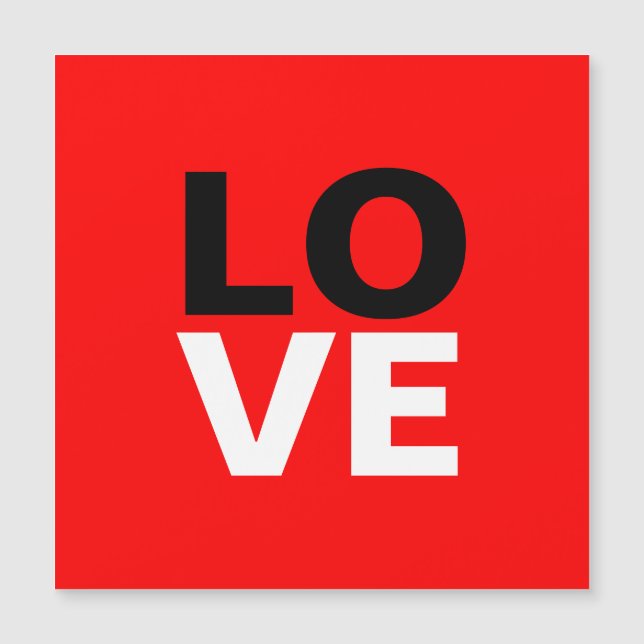 Einzigartige Rote Liebe Romantik Magnetkarte (Vorderseite)
