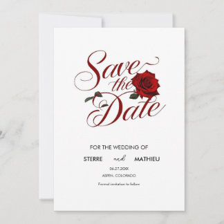 Einzigartige Rote Rose Hochzeit Save The Date