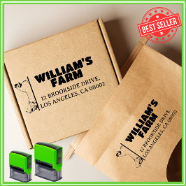 Einzigartige Rücksendeadresse der Hühnerfarm Permastempel