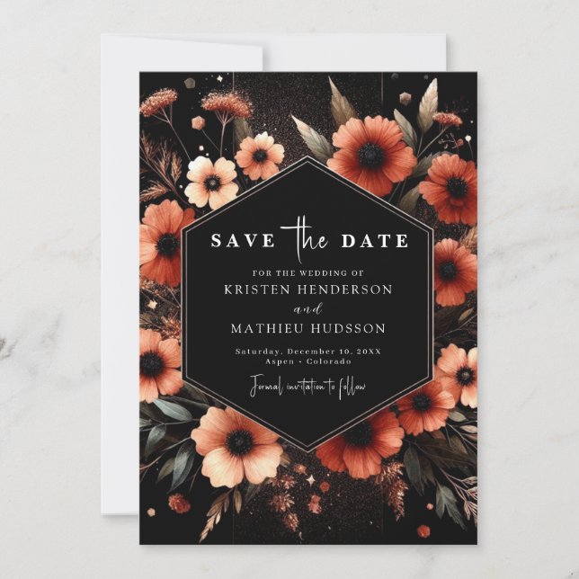 Einzigartige Rustikale Hochzeit Save The Date (Vorderseite)