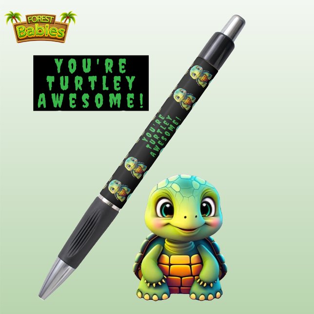Einzigartige Schildkröte, Schildkröte zurück zur � Kugelschreiber (Cute Turtle You're Turtley Awesome! Tortoise Wildlife Animal Cartoon Graphic Stationery Ink Pen 🐢)