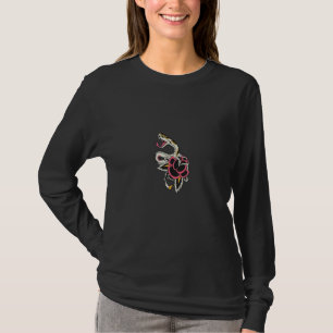 Einzigartige Schlange mit Blume T-Shirt