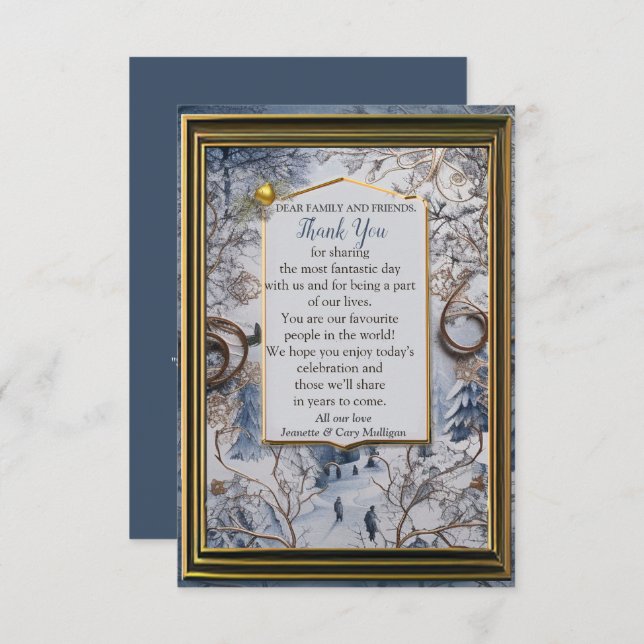 Einzigartige Schneeflocke Danke RSVP Karte (Vorne/Hinten)