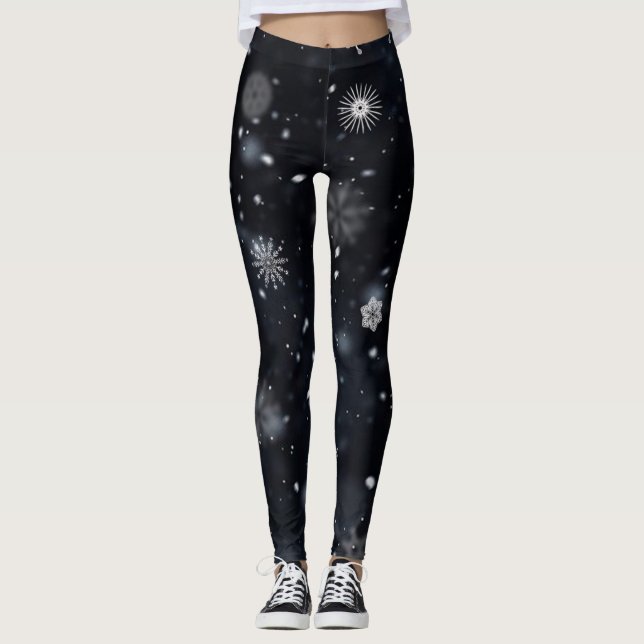 Einzigartige Schneeflocken mit Wintry Leggings (Vorderseite)