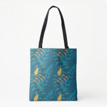 Einzigartige schöne bläuliche botanische Tasche
