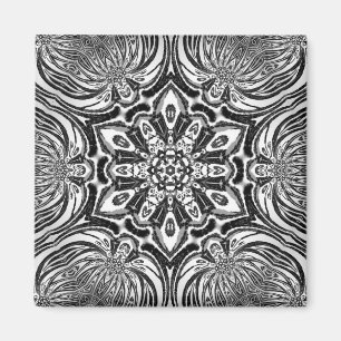 einzigartige schöne Blume Mandala Design Magnet