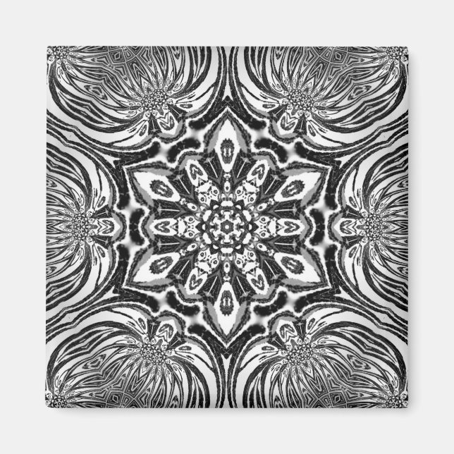 einzigartige schöne Blume Mandala Design Magnet (Vorne)