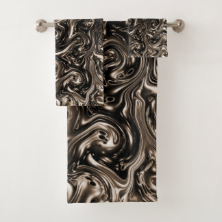 einzigartige, schöne, farbenfrohe, gemalte Muster Badhandtuch Set